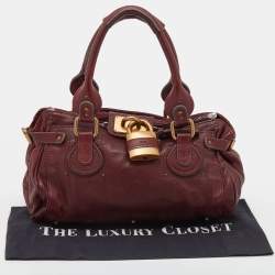 Pre Owned Chloe Crimson Red Leather Medium Paddington Satchel