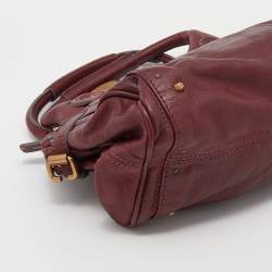 Pre Owned Chloe Crimson Red Leather Medium Paddington Satchel