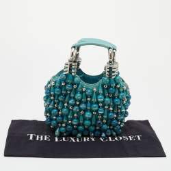 Pre Owned Chloe Blue Canvas Embellished Hobo