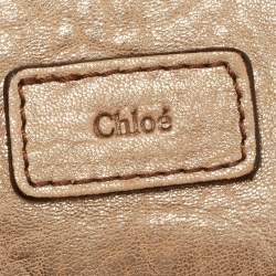 Pre Owned Chloe Metallic Gold Leather Saskia Satchel