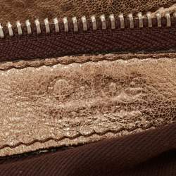 Pre Owned Chloe Metallic Gold Leather Saskia Satchel