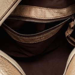 Pre Owned Chloe Metallic Gold Leather Saskia Satchel