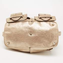 Pre Owned Chloe Metallic Gold Leather Saskia Satchel
