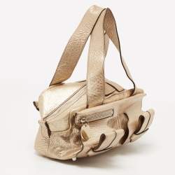 Pre Owned Chloe Metallic Gold Leather Saskia Satchel