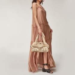 Pre Owned Chloe Metallic Gold Leather Saskia Satchel