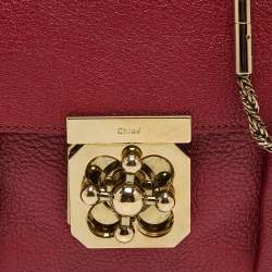 Pre Owned Chloé Red Leather Small Elsie Shoulder Bag