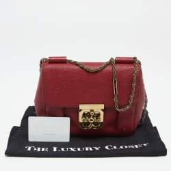 Pre Owned Chloé Red Leather Small Elsie Shoulder Bag