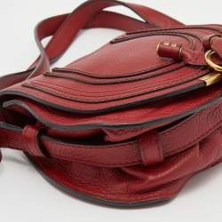Pre Owned Chloe Red Leather Mini Marcie Crossbody Bag