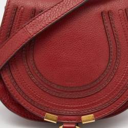 Pre Owned Chloe Red Leather Mini Marcie Crossbody Bag