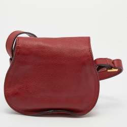 Pre Owned Chloe Red Leather Mini Marcie Crossbody Bag