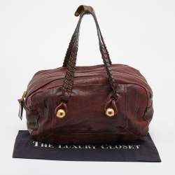 Pre Owned Chloe Burgundy/Green Patent and Leather Satchel