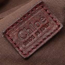 Pre Owned Chloe Burgundy/Green Patent and Leather Satchel