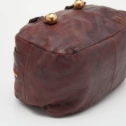 Pre Owned Chloe Burgundy/Green Patent and Leather Satchel