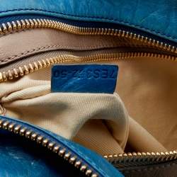 Pre Owned حقيبة ساتشل كلوي باي جلد أزرق كبيرة