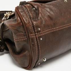 Pre Owned Chloe Brown Shimmer Leather Paddington Capsule Satchel