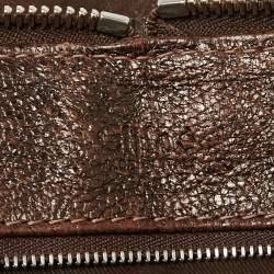 Pre Owned Chloe Brown Shimmer Leather Paddington Capsule Satchel