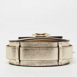 Pre Owned Chloe Metallic Gold Leather Small Tess Top Handle Bag