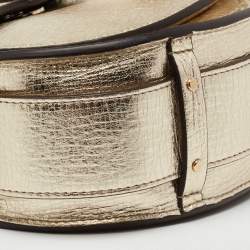 Pre Owned Chloe Metallic Gold Leather Small Tess Top Handle Bag