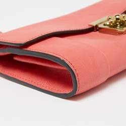 Pre Owned Chloe Coral Leather Elsie Continental Wallet
