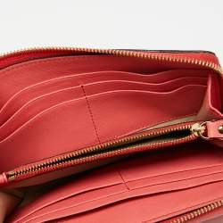 Pre Owned Chloe Coral Leather Elsie Continental Wallet