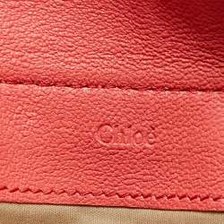 Pre Owned Chloe Coral Leather Elsie Continental Wallet
