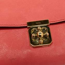 Pre Owned Chloe Coral Leather Elsie Continental Wallet