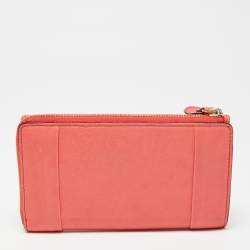 Pre Owned Chloe Coral Leather Elsie Continental Wallet