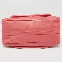 Pre Owned Chloe Coral Pink Leather Small Paraty Bag