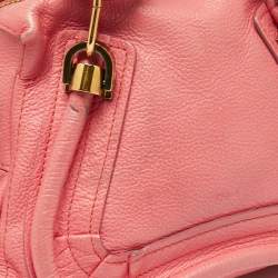 Pre Owned Chloe Coral Pink Leather Small Paraty Bag