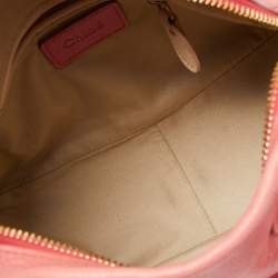Pre Owned Chloe Coral Pink Leather Small Paraty Bag