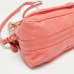 Pre Owned Chloe Coral Pink Leather Small Paraty Bag
