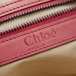 Pre Owned Chloe Multicolor Leather, Canvas And Python Buckle Tote