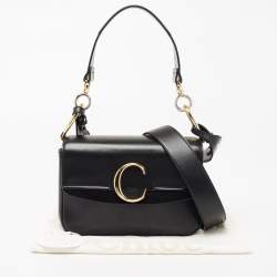 Pre Owned Chloe Black Leather C Top Handle Bag