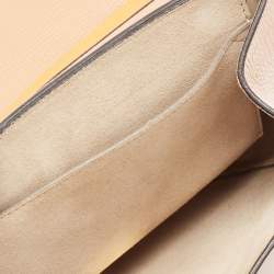 Chloe Beige/Mustard Leather Medium Drew Shoulder Bag
