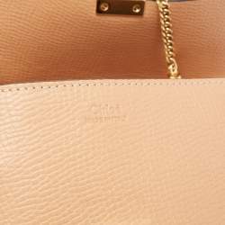Chloe Beige/Mustard Leather Medium Drew Shoulder Bag
