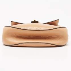 Chloe Beige/Mustard Leather Medium Drew Shoulder Bag