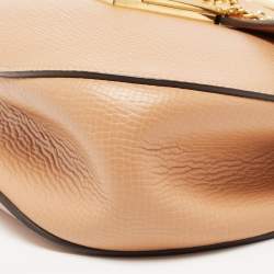 Chloe Beige/Mustard Leather Medium Drew Shoulder Bag