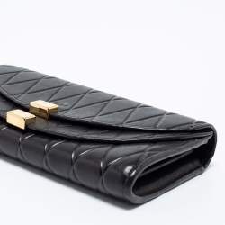 Pre Owned Chloe Black Quilted Leather Georgia Continental Wallet
