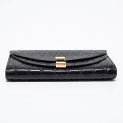 Pre Owned Chloe Black Quilted Leather Georgia Continental Wallet