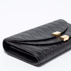 Pre Owned Chloe Black Quilted Leather Georgia Continental Wallet