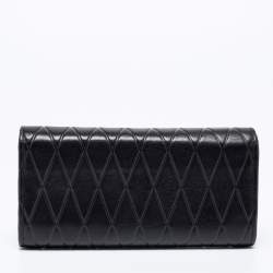 Pre Owned Chloe Black Quilted Leather Georgia Continental Wallet