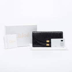 Pre Owned Chloe Black Quilted Leather Georgia Continental Wallet