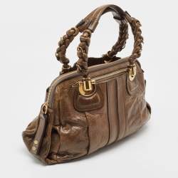 Pre Owned Chloe Dark Olive Leather Heloise Satchel