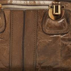 Pre Owned Chloe Dark Olive Leather Heloise Satchel