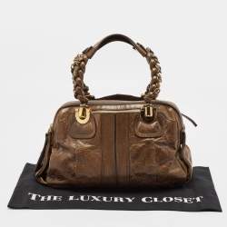 Pre Owned Chloe Dark Olive Leather Heloise Satchel