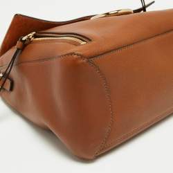 Pre Owned Chloe Brown Leather and Suede Medium Faye Day Top Handle Bag
