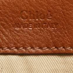 Pre Owned Chloe Brown Leather and Suede Medium Faye Day Top Handle Bag