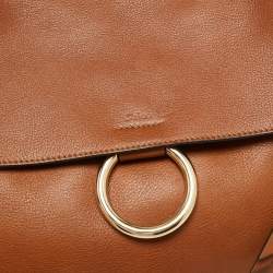 Pre Owned Chloe Brown Leather and Suede Medium Faye Day Top Handle Bag