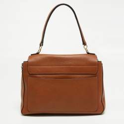 Pre Owned Chloe Brown Leather and Suede Medium Faye Day Top Handle Bag