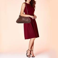 Pre Owned Chloe Dark Brown Leather Large Paraty Satchel